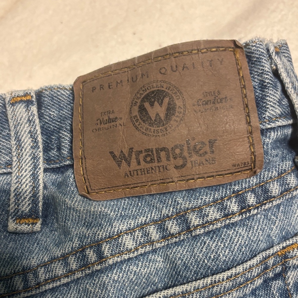 Vintage Western 80s Wrangler Men's Mid Wash Blue Jean Shorts - Picture 6 of 7